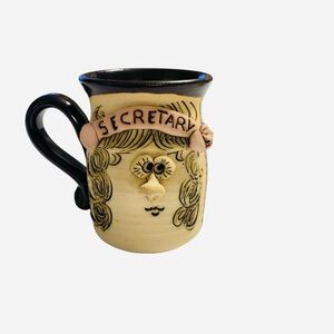Bradford Pottery Secretary Face Mug Handcrafted 3D funny face Secretary